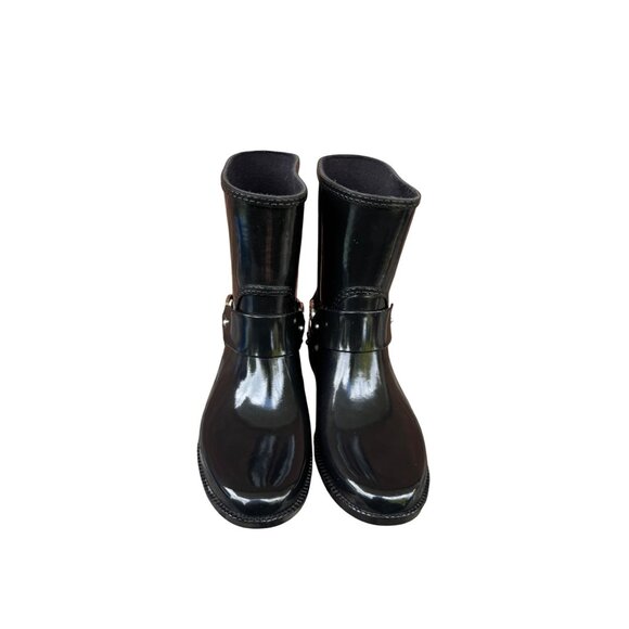 Michael Kors Women's Black Glossy Rain Harness Boots Size 9  Waterproof - Picture 2 of 10